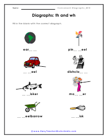 -wh Digraph Worksheet