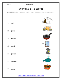 Short Sounds Worksheet