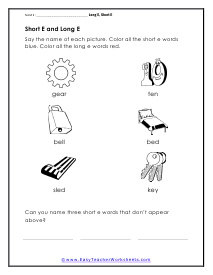 Short and Long Pictures Worksheet