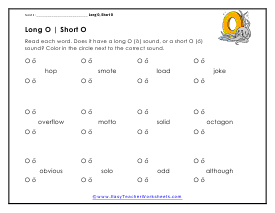 Long or Short Worksheet