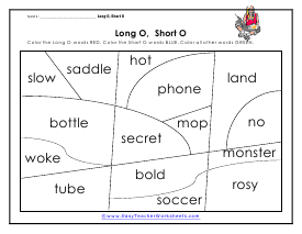 Long O, Short O Worksheet