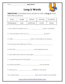 New Words Worksheet