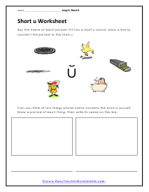 Short u Worksheet