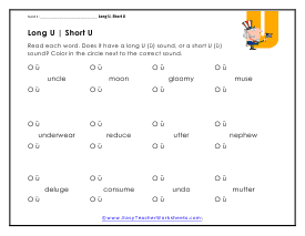 Long U | Short U Worksheet