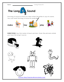 Long Vowel Worksheet