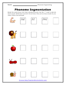 Phoneme Segmenting Worksheets