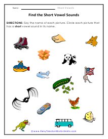 More Sounds Worksheet