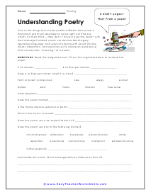 Poem Worksheet