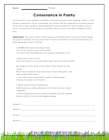 Consonance Worksheet