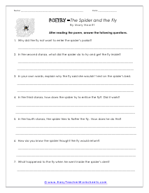 The Spider and the Fly Worksheet