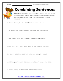 Combining Sentences Worksheet