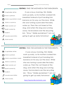 Proofreading and Editing Worksheets