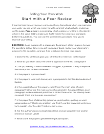 Peer Review Worksheet