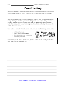 Newspaper Worksheet