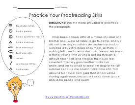 I fare Ugle kuvert Proofreading and Editing Worksheets