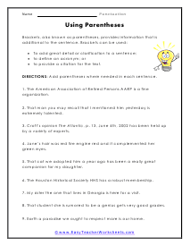 Parentheses Worksheet