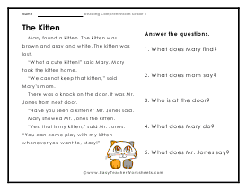 The Kitten Worksheet