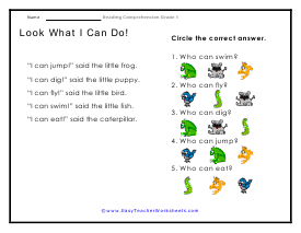 Look What I Can Do! Worksheet