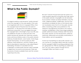 Public Domain Worksheet