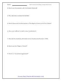 French Revolution Stacked Worksheet