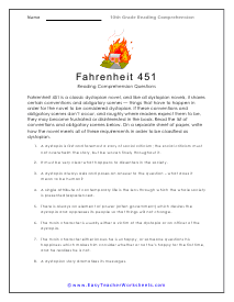 Fahrenheit 451 Worksheet