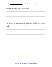 Poem Analysis Worksheet