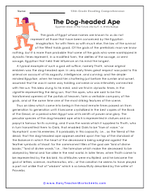 Dog-headed Ape Worksheet