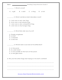 Frog Questions Worksheet