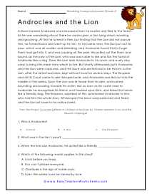 Androcles and the Lion Worksheet