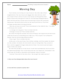 Moving Day Reading Worksheet