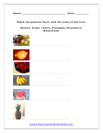 Popsicle Flavor Reading Worksheet