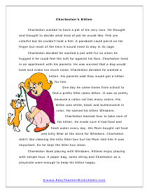 Charleston's Kitten Worksheet