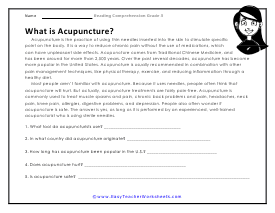 Acupuncture Worksheet
