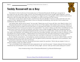 Teddy Roosevelt Worksheet
