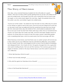 Narcissus Reading Worksheet