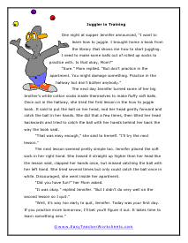 Juggler Reading Worksheet