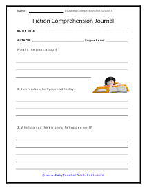 Comprehension Journal Worksheet