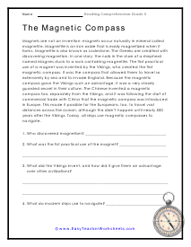 Magnetic Compass Reading Worksheet