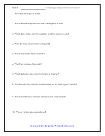 Dolphin Questions Worksheet