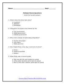 Bridges Multiple Choice Worksheet