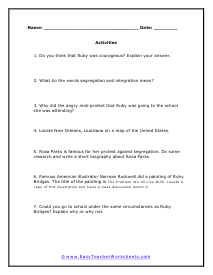 Bridges Activities Worksheet