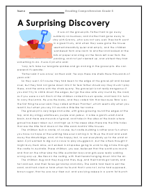Discovery Reading Worksheet