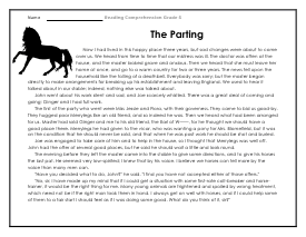 Parting Reading Worksheet