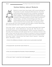 Robots Worksheet