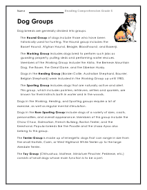 Dog Groups Worksheet