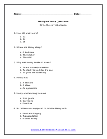 Apprentice Multiple Choice Worksheet