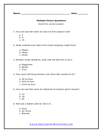 Into Space Multiple Choice Worksheet