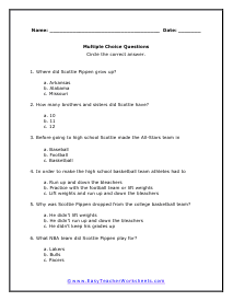 Scottie Multiple Choice Worksheet