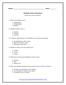 Fashion Multiple Choice Worksheet