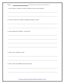 Door Questions Worksheet